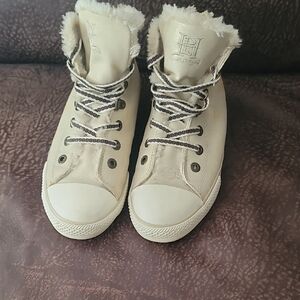 Ed Hardy Cream Sneakers with Furry Lining